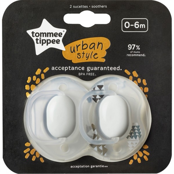 Tommee tippeeLot de 2 sucettes urban style 0-6 mois